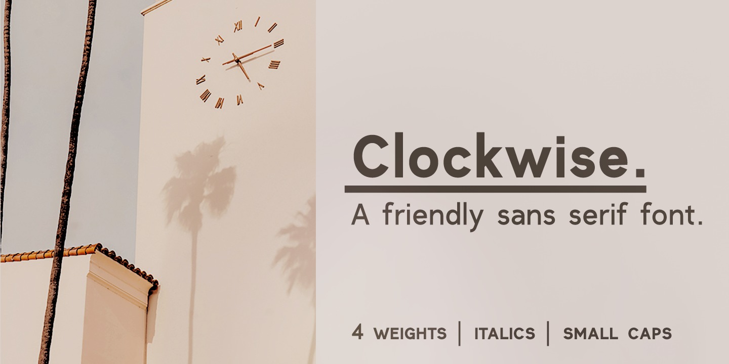 Przykład czcionki Clockwise Light Italic